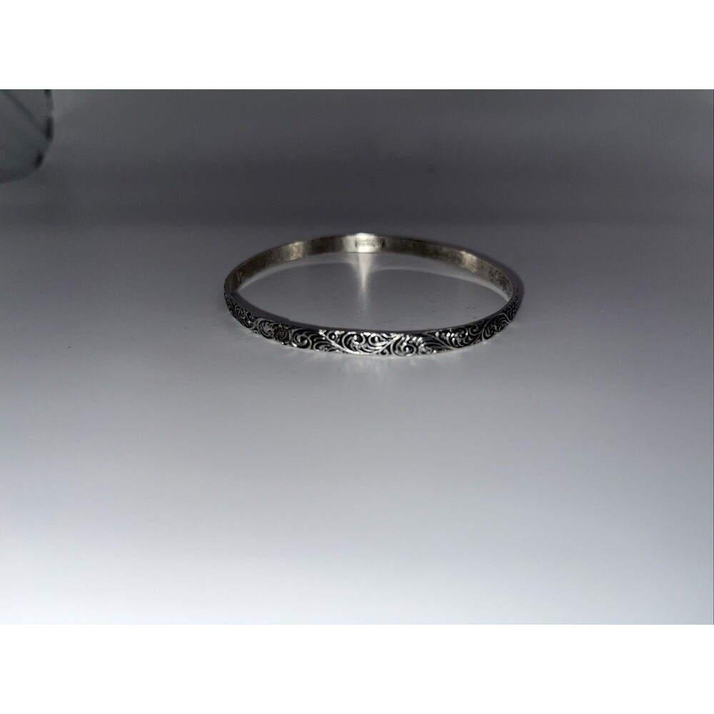 VINTAGE DANECRAFT FELCH & CO. STERLING SILVER BANGLE BRACELET  ORNATE PAISLEY